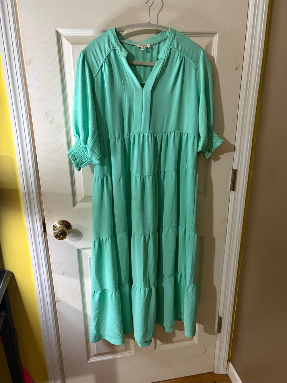 Umgee Mint Green Tiered Maxi Dress